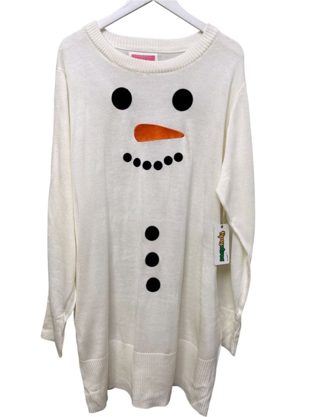 TIPSY ELVES SnowmanTunic Dress Size XXL White Holiday Ugly Sweater Christmas